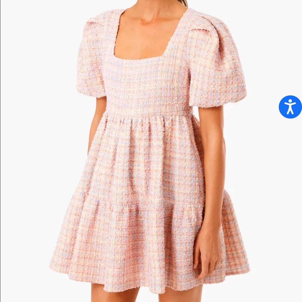 Tuckernuck Hyacinth House Pink Tweed Nora Dress